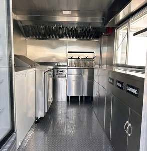 Remorque de camion-restaurant en aluminium 5,8 m à double essieu tandem, résistante à la rouille, avec compartiments carrés, four/micro-ondes/cuisinière, garantie 3 ans, livraison gratuite - Product Image 5