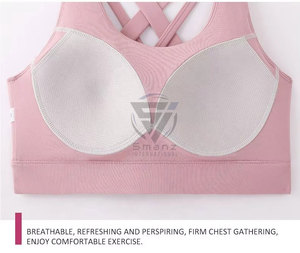 Custom Phone Pocket Gym Wear Running Yoga Workout Crop <b>Top</b> <b>Cross</b> Back Sports Yoga Bra Sexy High Impact Comfortable Sports Bra - Product Image 5