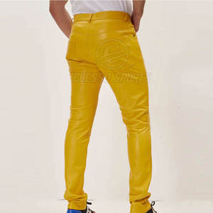 Pantalon en cuir pour homme, coupe slim, élégant, tendance, style streetwear classique - Product Image 2