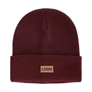 Gorro corto de algodón de alta calidad Unisex, gorro de calavera cálido de invierno elástico suave con logotipo personalizado para adultos (hombres y mujeres) - Product Image 1