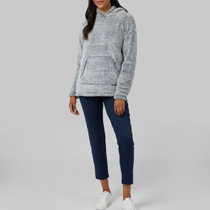 Ventes en gros de sweats à capuche en sherpa pour femmes de bonne qualité, marque privée, concevez vos propres sweats à capuche en sherpa personnalisés à bas prix - Product Image 6