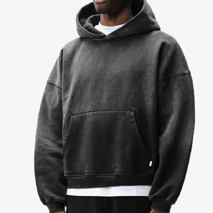 Nuevo diseño más vendido invierno hombres Sun Fade sudaderas con capucha serigrafía lavado de gran tamaño logotipo personalizado venta al por mayor ropa de calle Sudadera con capucha - Product Image 3