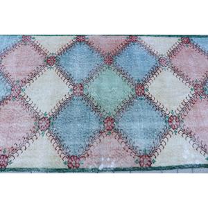 Tapis turc, tapis vintage 3,6x8,4 pieds, tapis en laine bleu ombré - Product Image 5