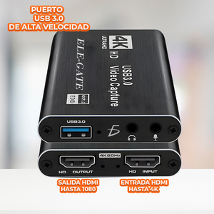 Tarjeta Capturadora de Video HDMI 4K USB3.0, Grabación 1080P 60FPS, Compatible con OBS, Linux, Laptop, Cámara, Juegos, Transmisión en Vivo, Tipo C - Product Image 2