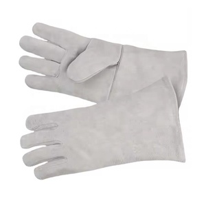 Gants en cuir de vachette fendu Gants de travail pour hommes robustes avec poignets longs Gants de soudage professionnels chauffants - Product Image 3