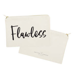 Flawless Cotton Canvas Cosmetic Bag Eco-Friendly Durable Zipper Pouch Letter Portable Foldable Stylish Makeup <b>Case</b> for Ladies - Product Image 2