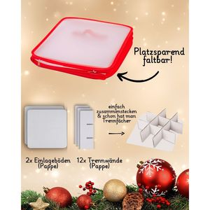 Red 27-Piece <b>Christmas</b> <b>Tree</b> Ball <b>Storage</b> <b>Box</b> Elegant Solution for Organizing Holiday Decorations - Product Image 3