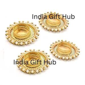 Titulares de luz de té de color dorado Diwali Diyas Diwali regalo decoración del hogar portavelas mesa superior - Product Image 1