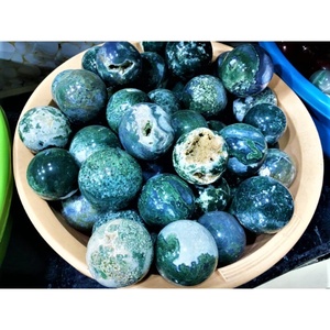 Wholesale Handmade Moss Agate Druzy Ball <b>Spheres</b> Natural <b>Crystal</b> Crafts for Feng Shui Reiki Minerals Jade Decorative Gemstone - Product Image 1