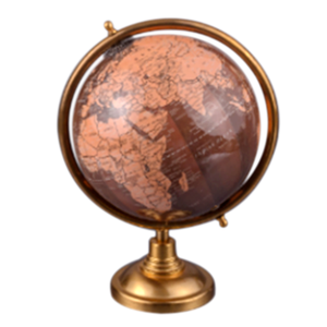 Charme du vieux monde Globe du monde décoratif Pièce de géographie en métal solide pour la décoration intérieure intemporelle et les espaces élégants - Product Image 4