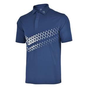 Camisa de Golf Handee Navy con Calcomanía Triangular - Polo Deportivo de Manga Corta para Hombre, 100% Poliéster Tejido, de Secado Rápido - Product Image 2