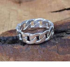 Bague unie en argent sterling 925 avec pierres précieuses Bijoux Bague unisexe pour hommes et femmes Cadeau pour Noël - Product Image 3