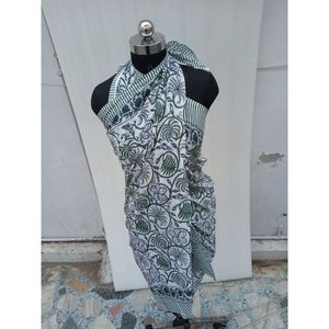 Sarong gris imprimé main et bloc, taille haute, maillot de bain XXS avec motif géométrique et fruits, couvre-maillot de plage et slip de bain - Product Image 4