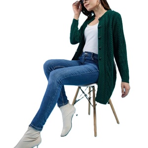 Wholesale Custom Soft Lightweight Fall Winter Casual Sweater for Women Cozy <b>Cable</b> Knit Long <b>Sleeve</b> Cardigan Buttons Solid - Product Image 5