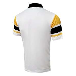 Camisa de Golf Blanca Handee con Rayas Horizontales Negras/Amarillas, Ropa de Golf Premium - Product Image 2