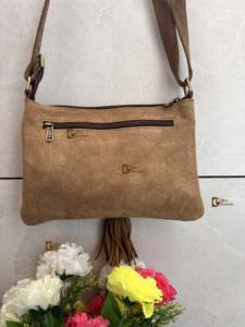 Sac à main élégant en cuir de vachette fait à la main pour femmes lettre gland décoration Style occidental cheveux sur peau fourrure cuir sac à main - Product Image 4