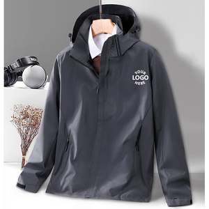 Nuevas chaquetas Softshell impermeables para hombres al aire libre 100% poliéster Soft Shell capa de lluvia Unisex Softshell chaqueta con capucha - Product Image 4