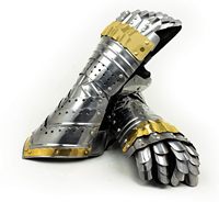 Guerrier Médiéval Acier Gothique Chevalier Style Guerrier Gants Fonctionnels & Gantelets | Accent Laiton