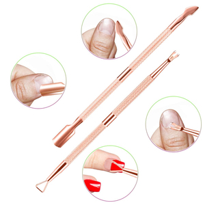 Golden Color Mirror <b>Polish</b> <b>Nail</b> Cuticle Pushers Set 5 Inches Double Ended <b>Nail</b> Dead Skin <b>Remover</b> Set - Product Image 3