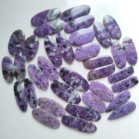 Prix de gros de haute qualité violet Charoite paire Cabochon forme mixte 27-45mm 100% naturel pierres précieuses en vrac bijoux pour