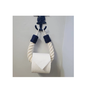 Porte-papier hygiénique mural en corde naturelle avec crochets en métal et articles de décoration murale de salle de bain et vente - Product Image 1