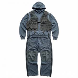 Chándal de Felpa Francesa de Algodón Grueso, Transpirable y Ecológico, con Estampado Personalizado, Estilo Vintage, Lavado Ácido, Sudadera con Capucha Desgastada para Hombre - Product Image 1