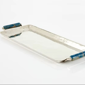 ถาดเสิร์ฟอาหารสแตนเลสมีด้ามจับทำจากเรซิ่นถาดเสิร์ฟอาหารในห้องครัวงานแต่งงานงานทำมือ - Product Image 1