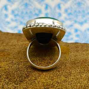 แหวนอัญมณีมาลาไคต์สำหรับใช้ใน925ทำด้วยมือเงินสเตอร์ลิงแหวนหมั้นสไตล์โบโฮ - Product Image 2