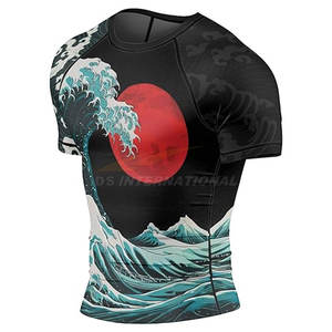 Alta calidad para hombre BJJ Rash Guards manga corta Jiu Jitsu Baselayer piel rendimiento compresión camisa MMA Grappling No Gi - Product Image 3