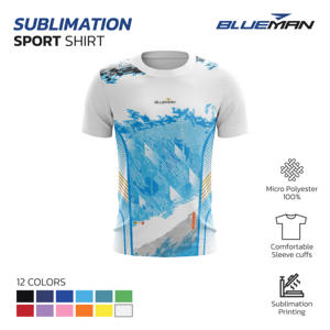 Chemises de sport Blueman à manches courtes unisexes Jersey graphique en micro polyester Meilleure vente en gros pour hommes en Thaïlande - Product Image 2