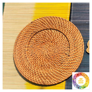 Elegante cargador de ratán tejido a mano platos y manteles individuales decoración de mesa de comedor rústica decoración colgante de pared perfecta - Product Image 4