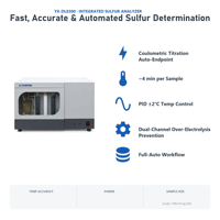 YX-DL8300 Integrated Automatic Sulfur Analyzer Coulometric 0.01-40% Coal for Petroleum 1150C Furnace Coal Cement IP65 1 Year