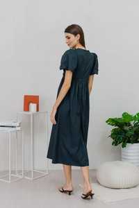 Tela de rayón verano cuello en V longitud media Maxi vestidos sueltos Casual manga corta señoras Maxi vestido para mujer - Product Image 2