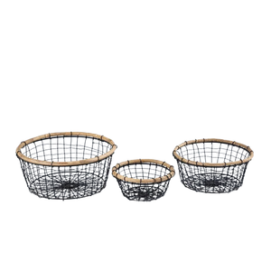 Cesta de flores de lujo de alambre de hierro y Metal chapado en oro decoración del hogar cesta de almacenamiento de cocina con juego de 3 cestas de ropa hechas a mano - Product Image 6