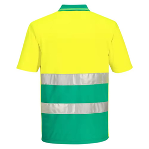 เสื้อโปโลสะท้อนแสงแบบ Hi-Vis สำหรับผู้ชาย ออกแบบ OEM ขายส่ง รับทำโลโก้ เสื้อผ้าเพื่อความปลอดภัยแขนสั้น MOQ ต่ำ - Product Image 3