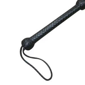 Fouet de taureau en cuir de vache véritable 6 pieds de long 12 tresses Fouet d'équitation noir fabriqué à la main avec tissage tressé authentique - Product Image 2
