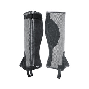 2025 Chaps de caballo occidentales de cuero de grano completo real impermeables y transpirables con cremallera curva Half Chaps - Product Image 1