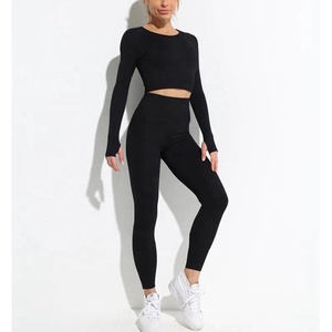 Combinaison pour femmes de fitness à Offre Spéciale coupe ajustée à prix réduit personnalisée minceur leggings de yoga soutien-gorge de sport ensemble de yoga à séchage rapide - Product Image 2