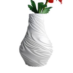 Florero de estilo americano, recubierto de polvo de Color blanco para decoración de suelo de hogar y Hotel, florero grande a bajo precio - Product Image 1