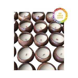 Cuenco de vela de cáscara de coco de alta calidad de Vietnam, soporte decorativo al por mayor para diseño de interiores y ambiente relajante - Product Image 1