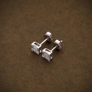 Pendientes de Diamantes de Laboratorio con Corte Princesa, Elegantes, con Oro de 14k, Certificados por IGI, para Mujer, Uso Diario, Moda - Product Image 2