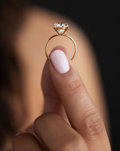 Anillo de compromiso de diamantes de corte Ascher de 1.5CT, anillo de bodas de diamantes certificado F/VS2 IGI, anillo de diamantes de oro sólido amarillo/Blanco/rosa de 14K - Product Image 2