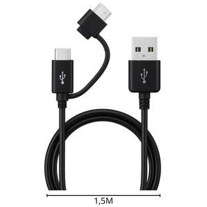 Cavo USB-A a Micro USB Originale Samsung 2-in-1 da 1,5m con Adattatore Type-C, Nuovo per Ricarica e Trasferimento Dati per Telefoni Cellulari - Product Image 5