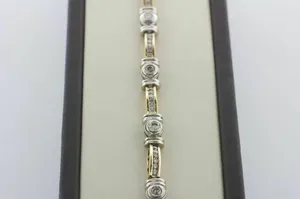 สร้อยข้อมือเพชรมอสซาไนต์ตัด7ct สำหรับสตรีพร้อมกำไลทองขาว14K กำไลข้อมือเงินสเตอร์ลิง925แบบหมั้น - Product Image 4