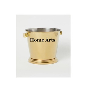 Cubo de almacenamiento de hielo martillado de acero inoxidable, diseño ventajoso, Cubo de almacenamiento de hielo de Color plateado de Home Arts - Product Image 2