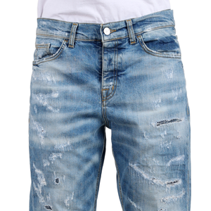 Pantalones vaqueros de novio para mujer hechos en Italia, marca privada, cintura elástica, pantalones vaqueros rasgados, 98% algodón, 2% EA, venta al por mayor - Product Image 2