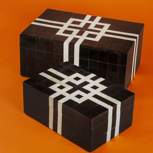 Top Selling <b>Black</b> Bone Inlay Handmade MDF Modern Rectangle Tissue Jewelry <b>Storage</b> Gift <b>Box</b> Luxury Decorative at Best Price - Product Image 1