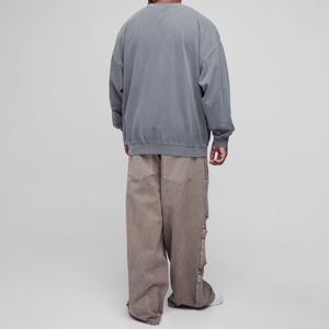 สเวตเชิ้ตของผู้ชายเสื้อสเวตเชิ้ตผ้าฝ้ายผสมแบบเรียบง่ายสวมใส่สบายระบายอากาศได้ดี - Product Image 3