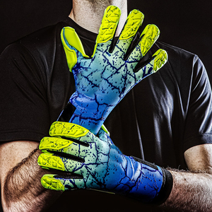 Gants de gardien de but de football avec sangle pour le soutien du poignet et une protection supplémentaire des doigts Utilisation décontractée en extérieur Séchage rapide et anti-boulochage - Product Image 2