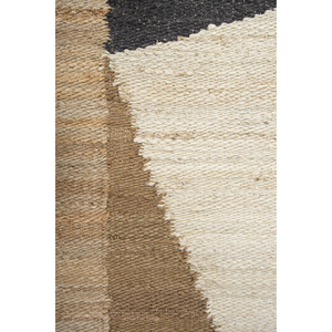 Tapis en jute et chanvre à motif abstrait Nomadic Threads, tissage plat, couleur ivoire, rectangulaire, pour couloir, décoration de la maison, salons, chambres - PDJT-736 - Product Image 3
